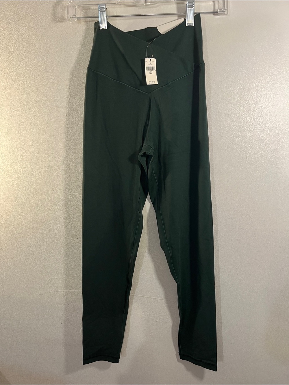 High-Waist Forest Green Leggings with V-Waistband